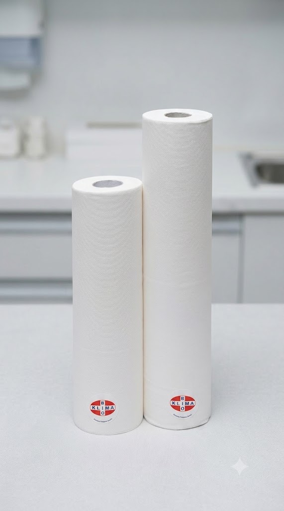 Rollen Ärztekrepp 2-lagig 40cm breit, 50m lang, perf., Preis/Rolle, 9 Rollen/VE